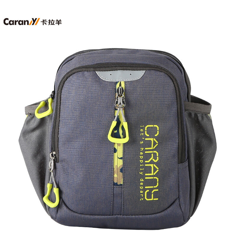 卡拉羊单肩包男户外运动小包竖款斜挎包迷你包随身包韩版潮 灰色