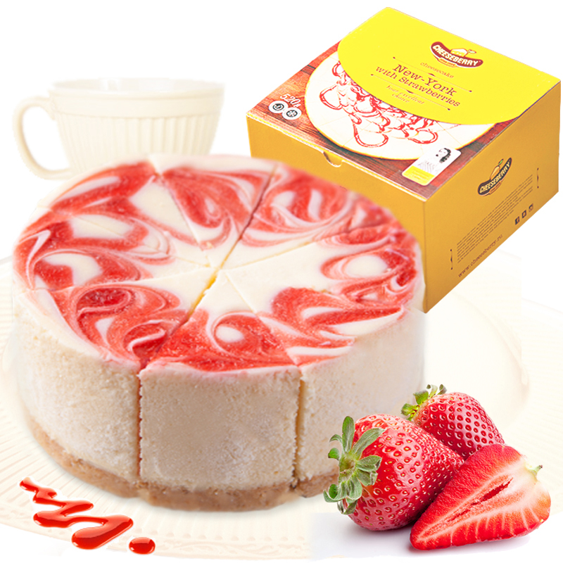 芝士百丽 草莓纽约芝士蛋糕 520g 8片 欧洲原装进口 儿童生日蛋糕 CHEESEBERRY