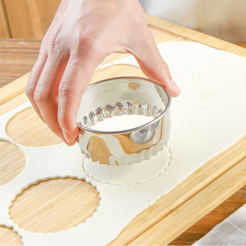 炫依酷 饺子皮模具三件套 不锈钢切饺子馄饨皮压饺子皮器工具 花形