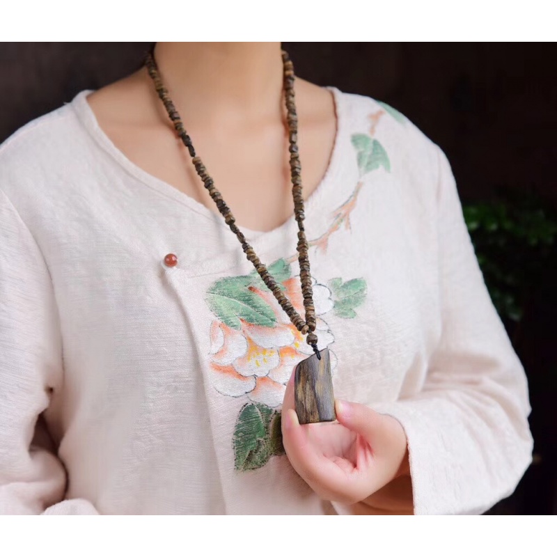 冰珂晶石天然老料达拉干沉香木吊坠项链文玩佛珠男士 礼品汽