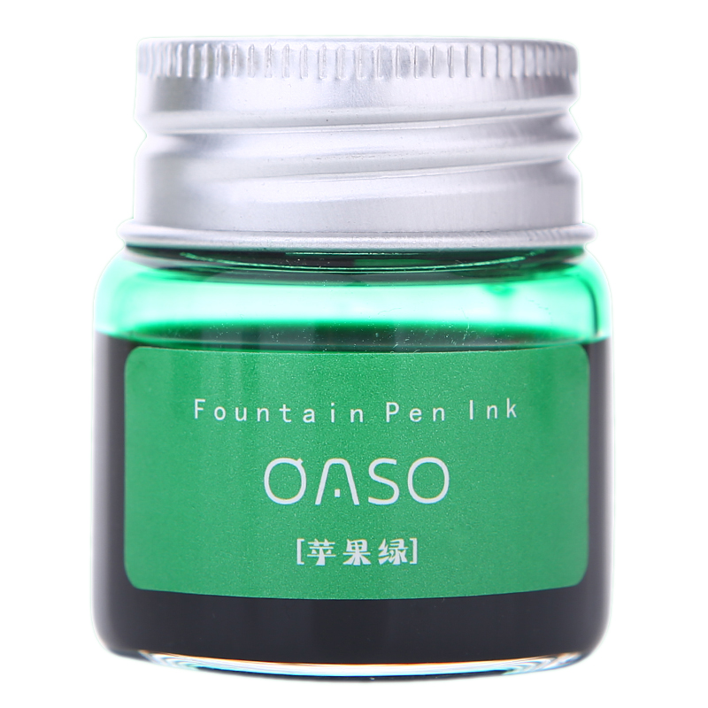 优尚(oaso) 钢笔用墨水 不堵笔墨水 20ml苹果绿色