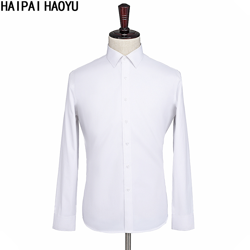HAIPAIHAOYU 长袖衬衫男白色斜纹商务休闲职业修身男士衬衣 3013白色 XL/41