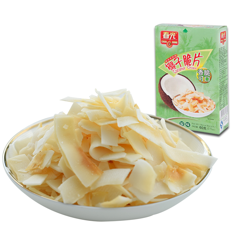 春光 原味椰子脆片60g 海南特产椰子片干水果干椰子肉片香烤椰子脆片