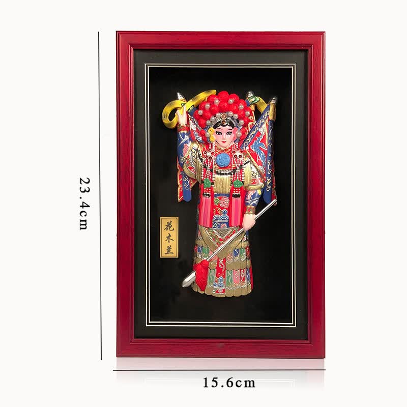 摆件手工泥塑京剧戏曲人物出国礼物中国特色礼品老外 长款式花木兰