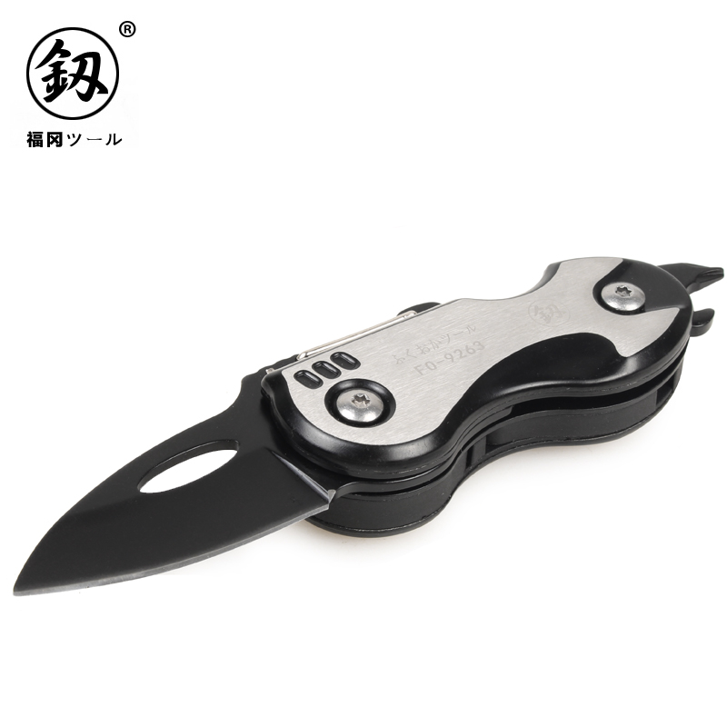 釰 福冈工具 便携小刀高硬度 迷你户外工具刀lde灯光