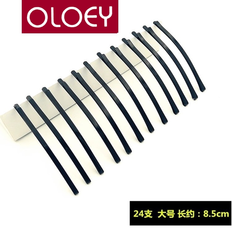 oloey 夹子碎头发小卡子头饰黑色发夹bb夹大号掐子顶夹一字夹发卡