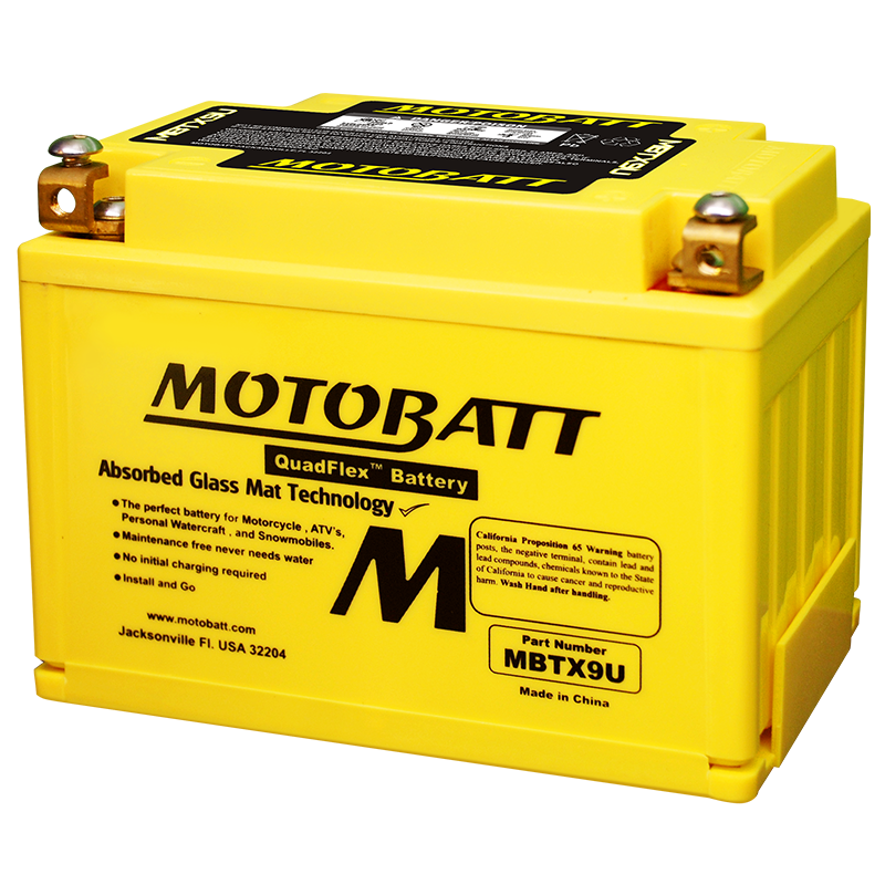 MOTOBATT川崎Z1000 R/SX  Ninja1000永源战隼350枭风350嘉爵N19大蟒蛇电瓶 MBTX9U 12v10.5Ah