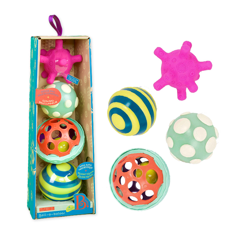 比乐B.Toys玩具球婴幼4合1安全环保发光功能球套装礼物