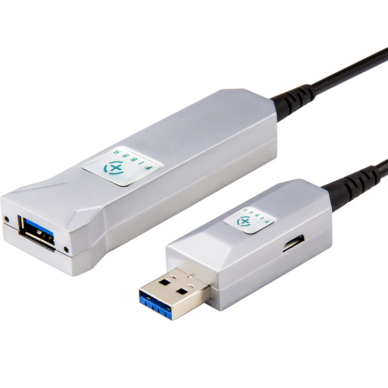 菲伯爾（FIBBR） 光纖USB3.0延長線公對(duì)母AM/AF會(huì)議攝像頭工業(yè)工程監(jiān)控帶供電數(shù)據(jù)連接線 白色 15米