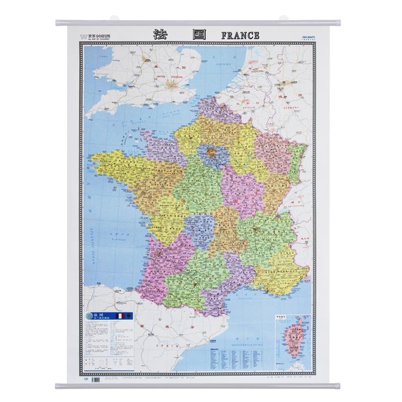 法国地图挂图 约1.2*0.