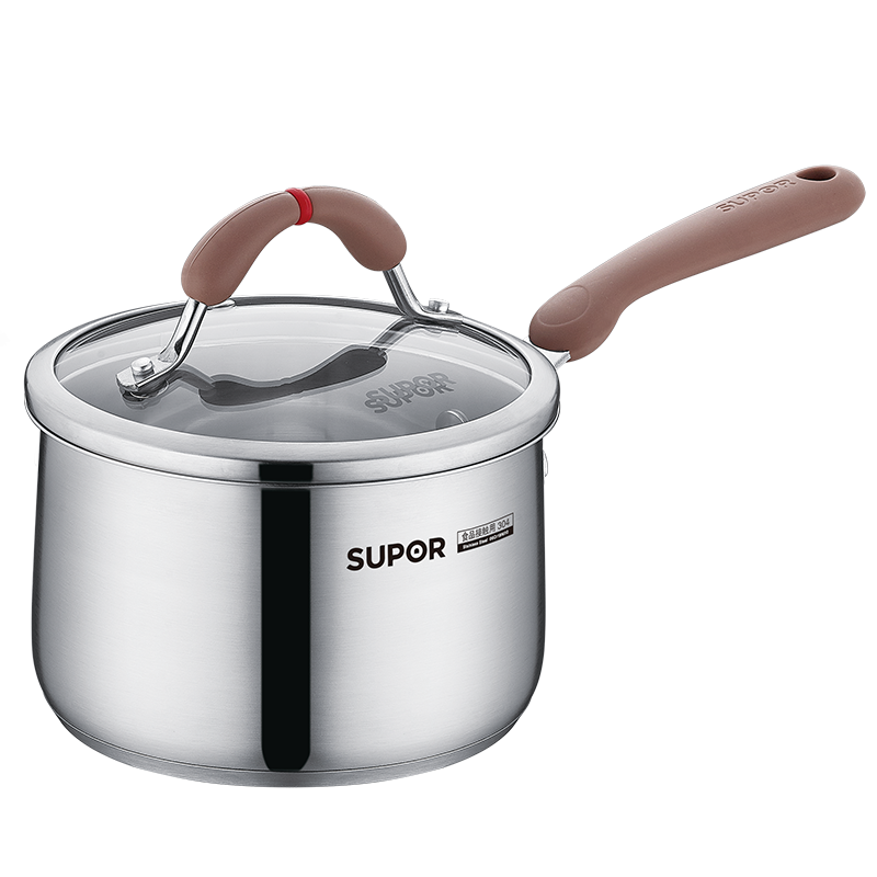 苏泊尔（SUPOR）小红圈304不锈钢奶锅芯彩系列16cm明火电磁炉通用RT16AA1