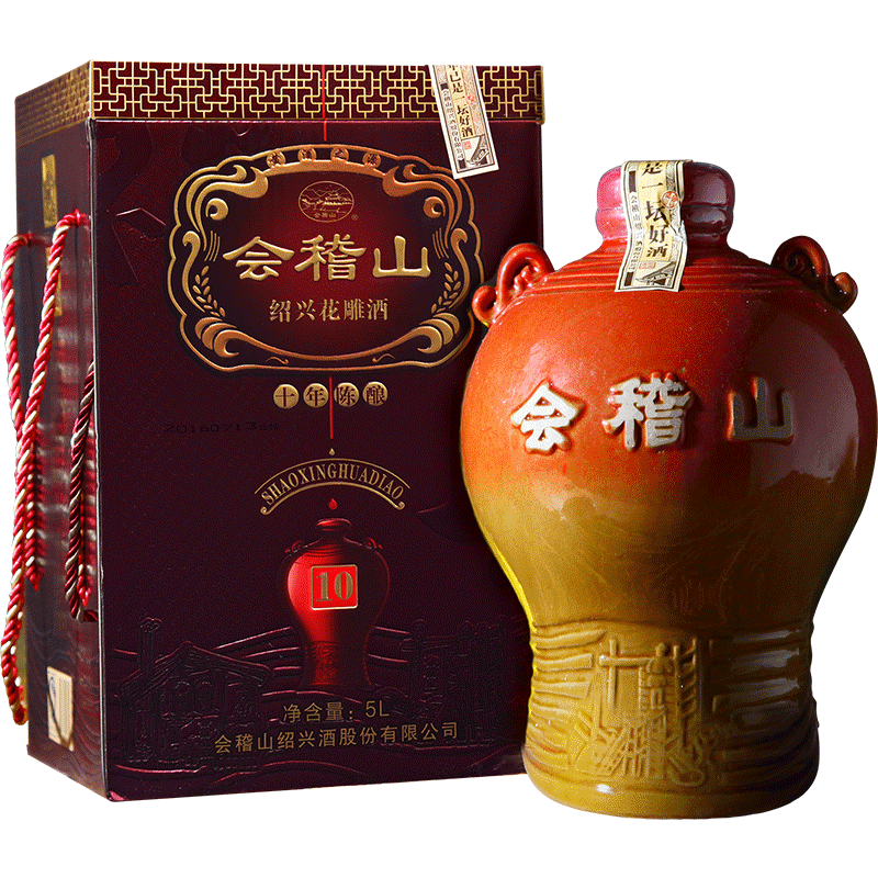 会稽山绍兴黄酒花雕加饭酒十年陈10斤陶坛装礼盒手工原酒半干传统老酒
