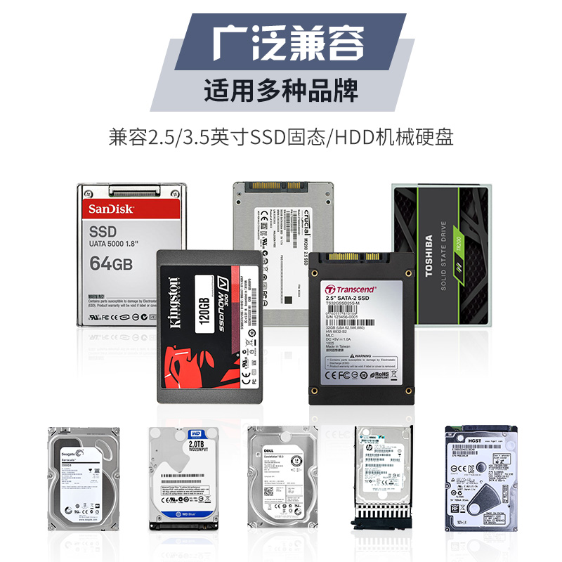 优越者(UNITEK)硬盘盒3.5英寸 笔记本台式外接 机械/SSD固态移动硬盘盒子 支持18T Y-1094BK