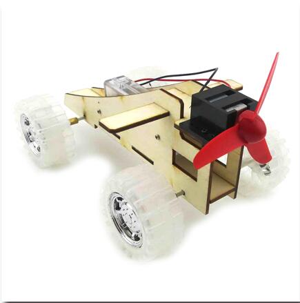 千水星 拼装风力车 风能动力风叶玩具小车 中小学生diy材料包 科技