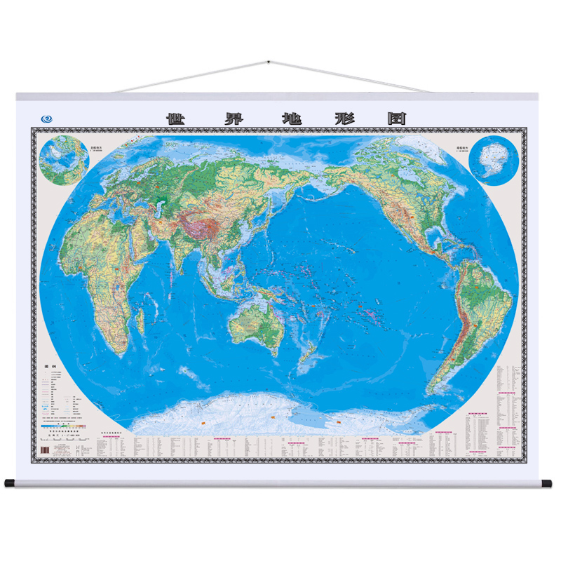 世界地图挂图(地形版 2米*1.5米 4全开专业挂图） azw3格式下载