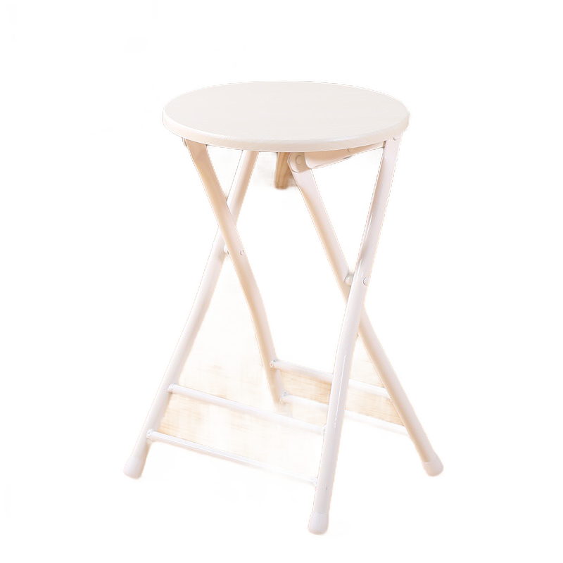 迈亚家具 折叠椅子便携家用餐椅凳子靠背椅培训椅学生宿舍椅简约电脑椅圆凳 白色 双梁凳白腿