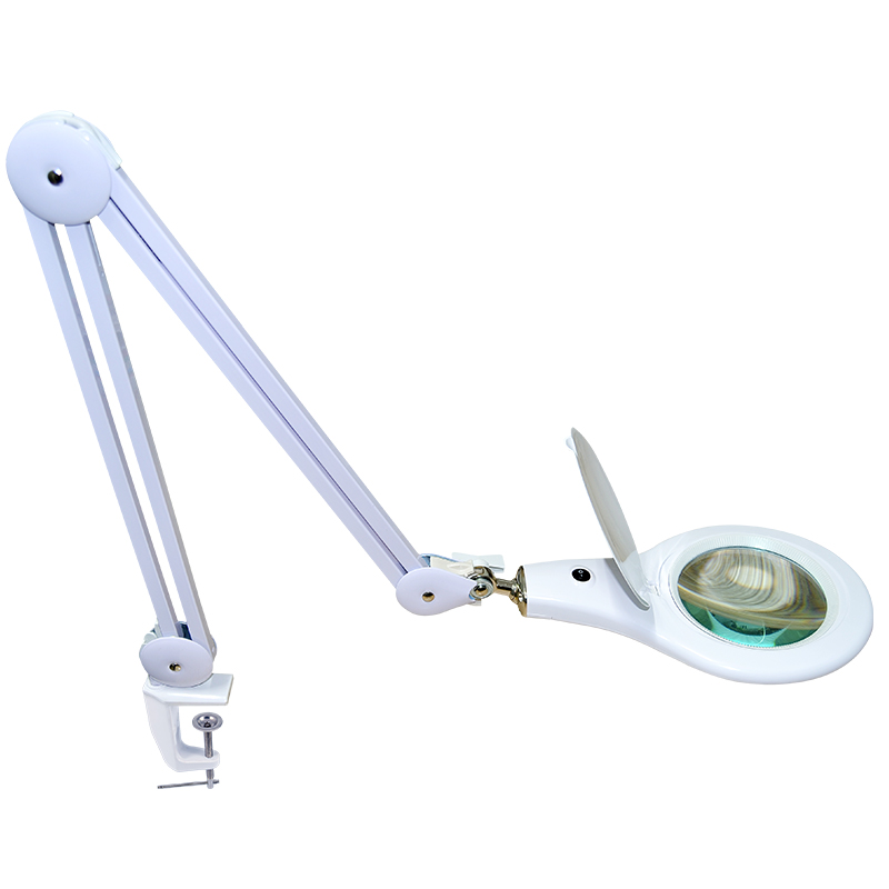 放大镜带灯放大镜修指甲修手表放大镜夹桌式5d led灯90颗灯发光机械