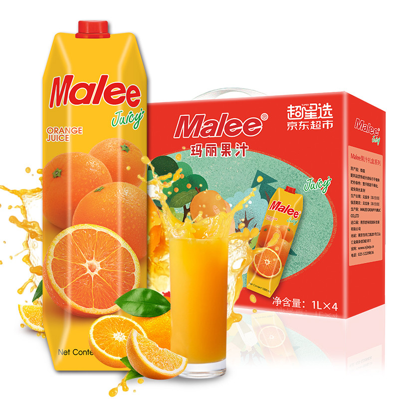 泰国原装进口橙汁整箱大瓶果汁饮料 玛丽(malee)京东超星选联名款饮品