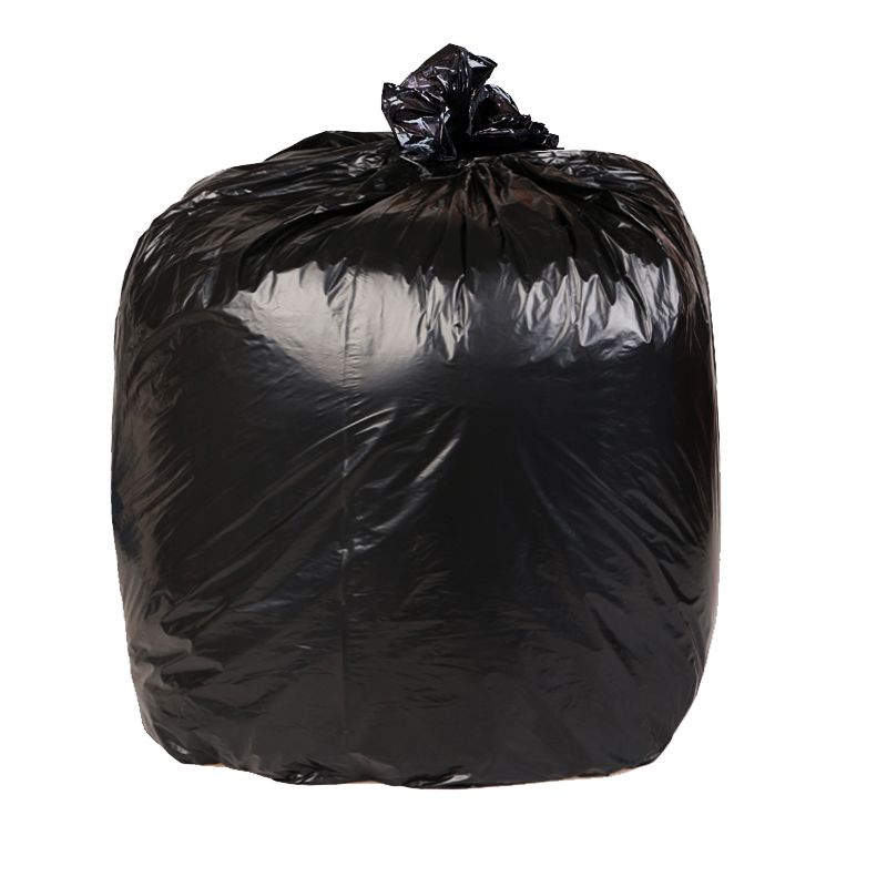 诗欧莱 黑色加厚垃圾袋塑料袋平口物业宾馆大号纯料有韧性特厚型 45x50cm20只1卷