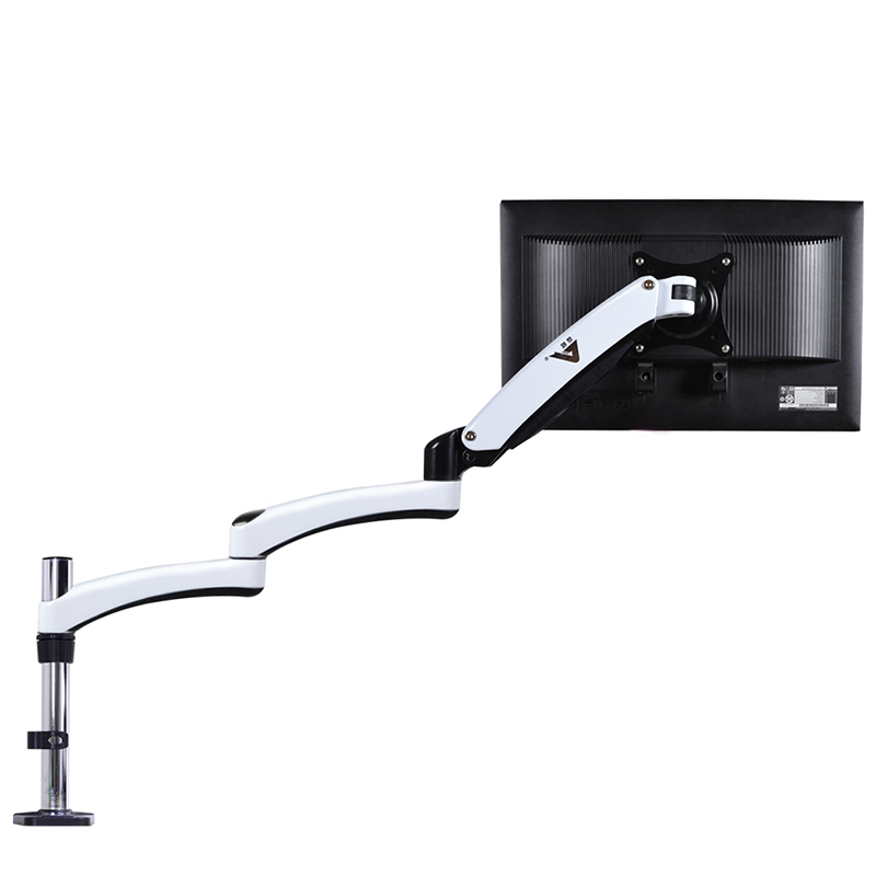 桌面旋转升降伸缩架底座无孔液晶电脑屏幕支架 液晶电脑支架臂摇臂