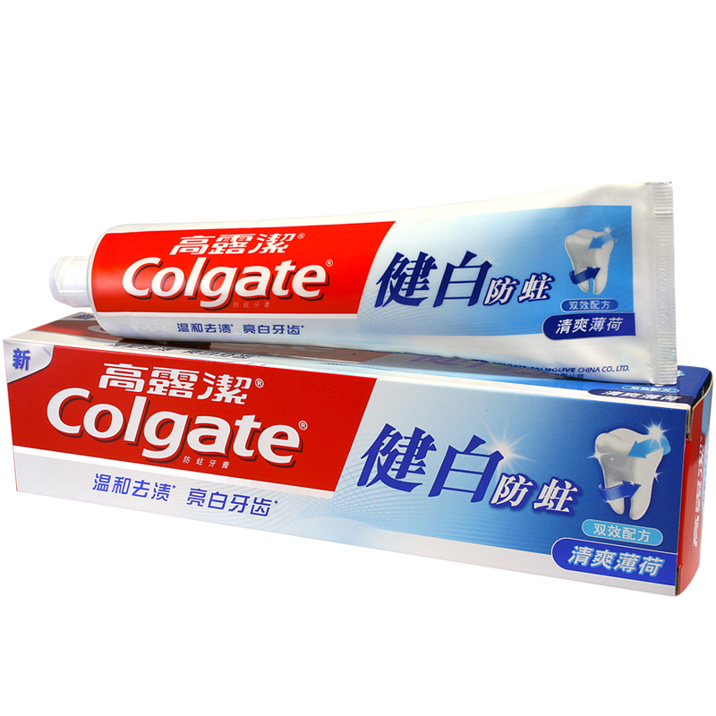 高露洁（Colgate）健白防蛀牙膏 200g  双效配方新老包装随机发