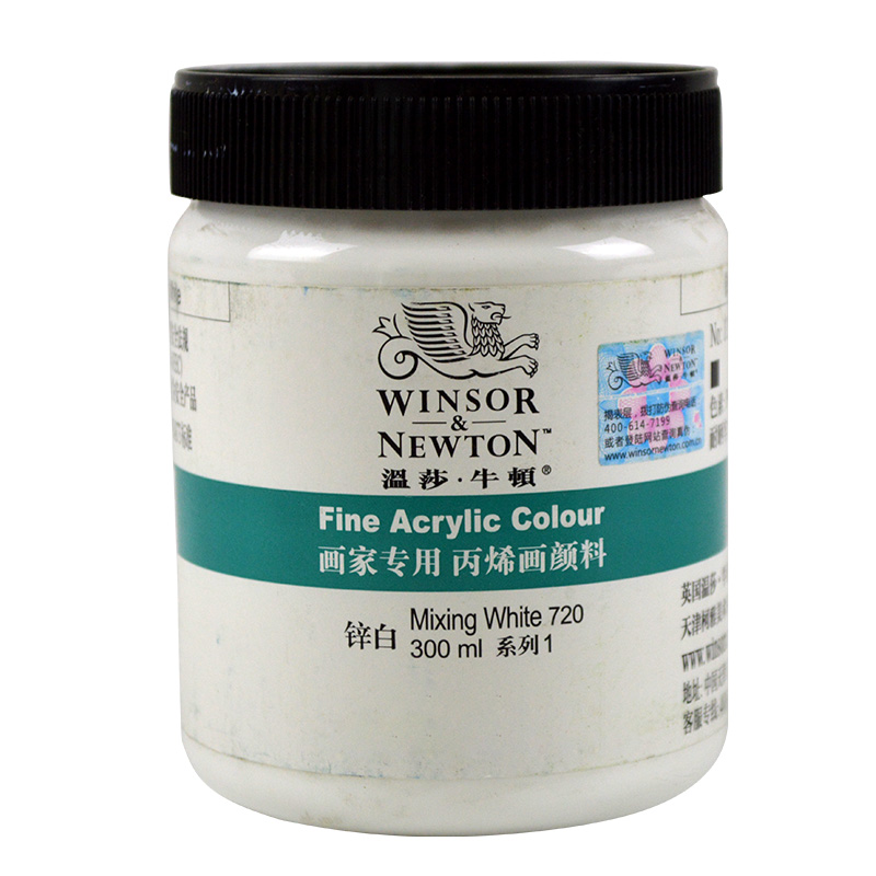 300ml画家专用丙烯颜料墙绘颜料 手绘diy防水不易掉色 锌白