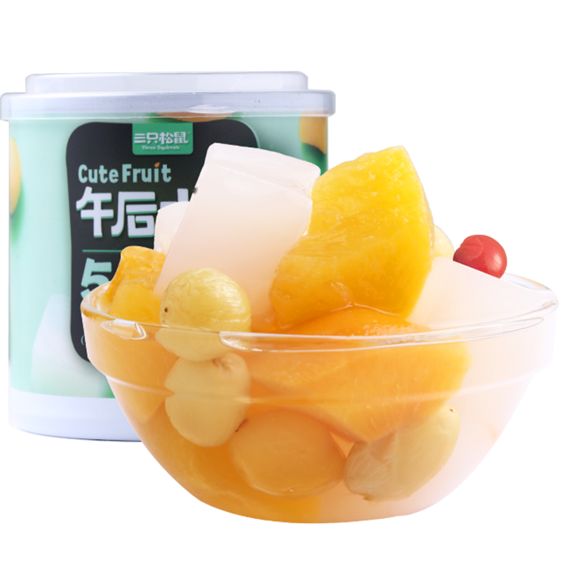 三只松鼠什锦水果罐头 方便食品新鲜糖水黄桃椰果菠萝200g/罐