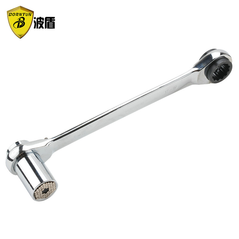 波盾多用套筒扳手 棘轮扳手 8-19mm 17-19mm 两用型多用扳手