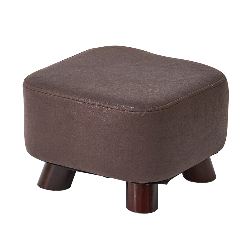 艺柳园 凳子实木小凳子换鞋凳凳子家用矮凳布艺穿鞋凳实木小板凳沙发凳 棕色-方凳小号