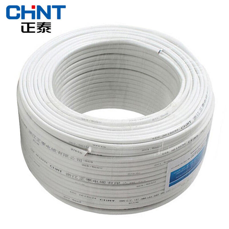 正泰（CHNT）电线二芯平行线 两芯白色铜芯线 BVVB 2*2.5平方护套线电缆100米