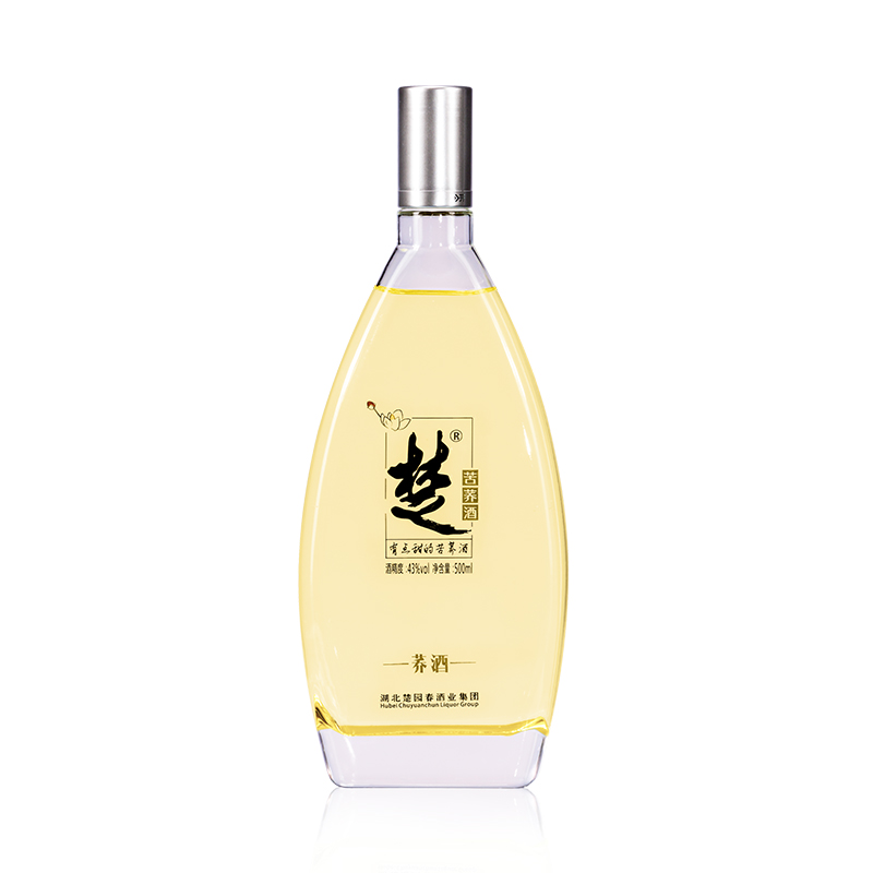 楚向往养生苦荞酒 荞酒43度光瓶简装配制白酒湖北楚园春特产名酒 43%vol 500mL 1瓶