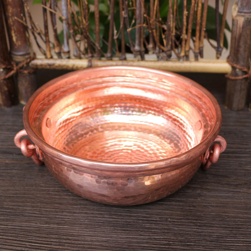 手工紫铜锅 紫铜煲锅 紫铜炖锅 铜汤锅 米线锅 小吃锅 双耳锅 小号16