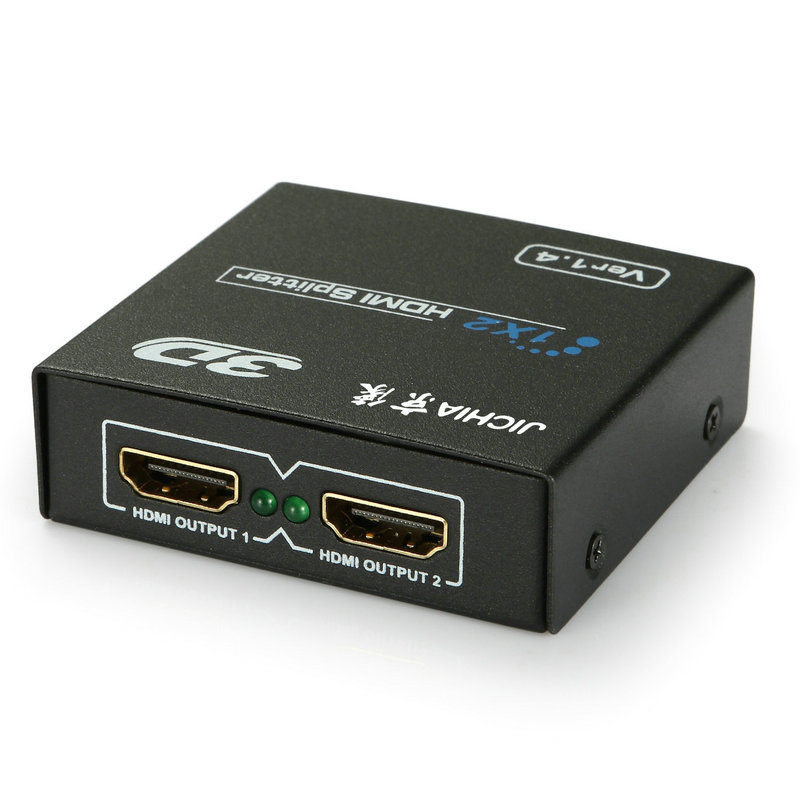 京像（JICHIA） 电脑主机HDMI分配器1进2出分线器一分二高清分频器电视共享器放大器集线器显示器投影机 黑色