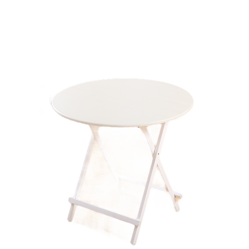迈亚家具 简易折叠圆桌简易户外摆摊桌小户型简约小圆饭桌子便携小阳台餐桌 圆桌80*74厘米高黑腿黑色