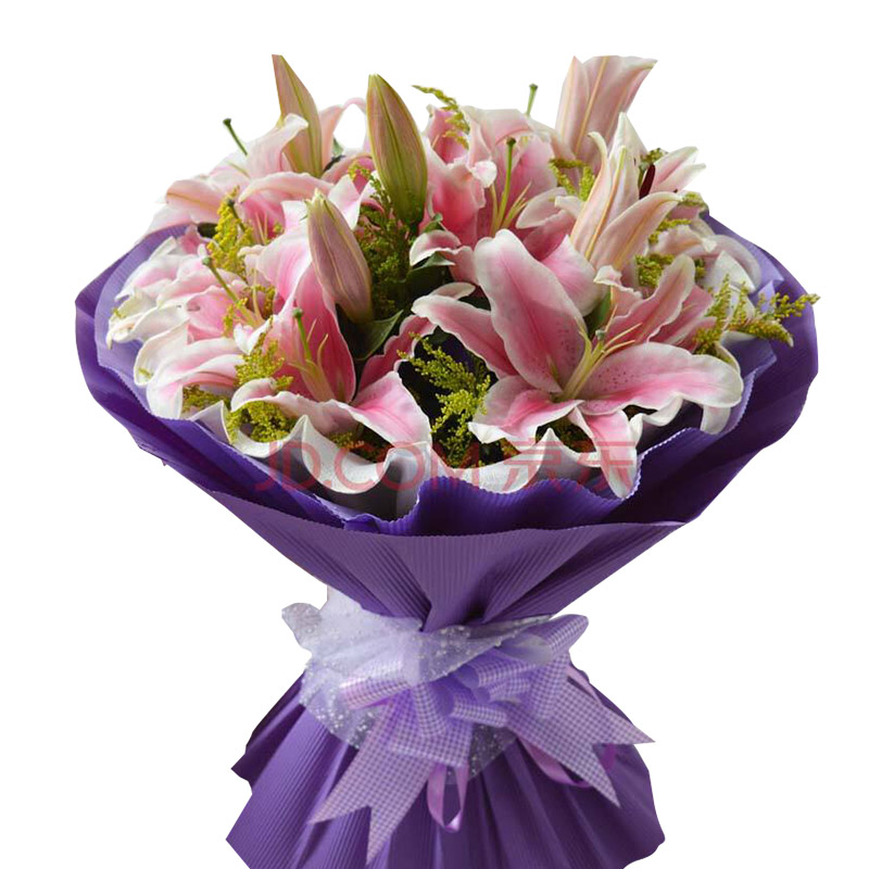 花景澜 11朵香水百合花鲜花速递礼盒同城配送成都广州送花 情人节生日