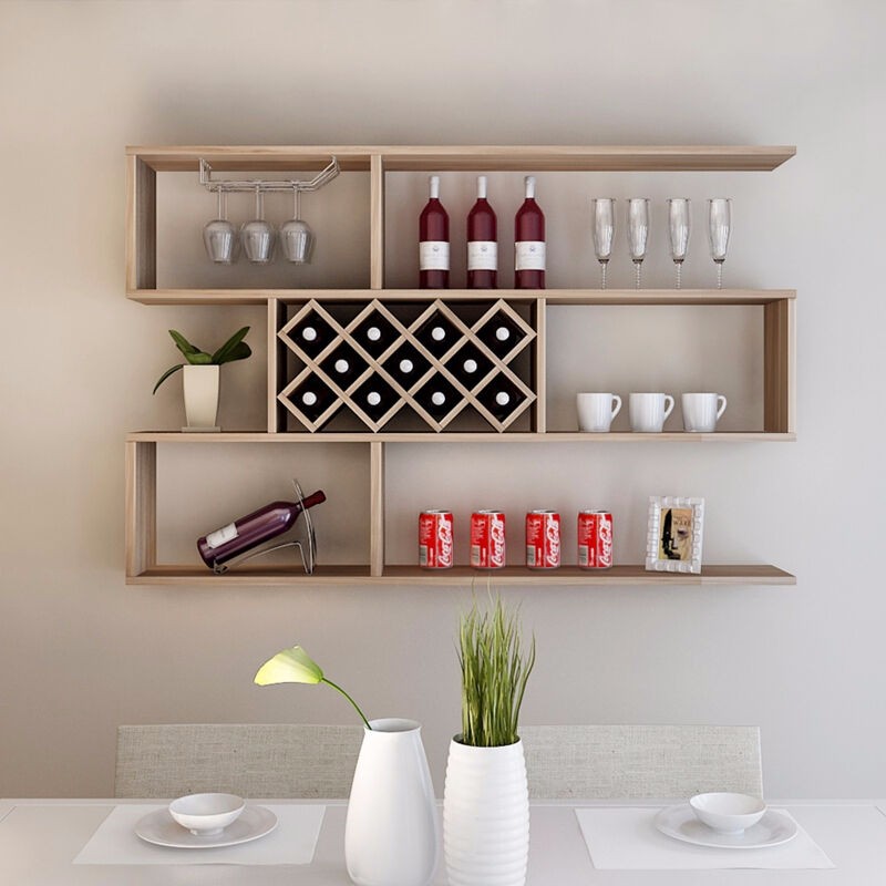 榫雅阁创意现代酒柜壁挂式红酒架 悬挂式酒柜 餐厅墙壁墙上酒架酒架