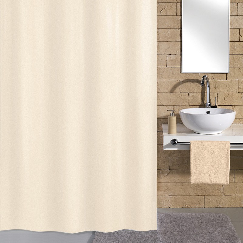 瑞士品牌SPIRELLA 素色涤纶布浴帘 酒店浴室窗帘防水隔断加厚帘子 米色宽2米x高1.8米