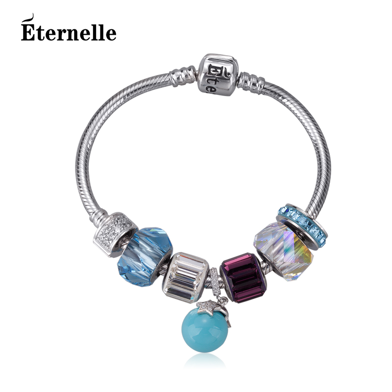 Eternelle法国Eternelle采用施华洛世奇元素水晶手链 925银迷境珠手环配饰 17cm