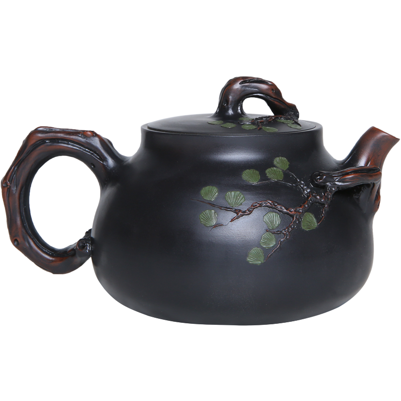 此时此刻 建水紫陶茶壶纯全手工茶具 仿生壶马平光泡茶壶功夫茶器家用送礼 松针仿生壶 230ml
