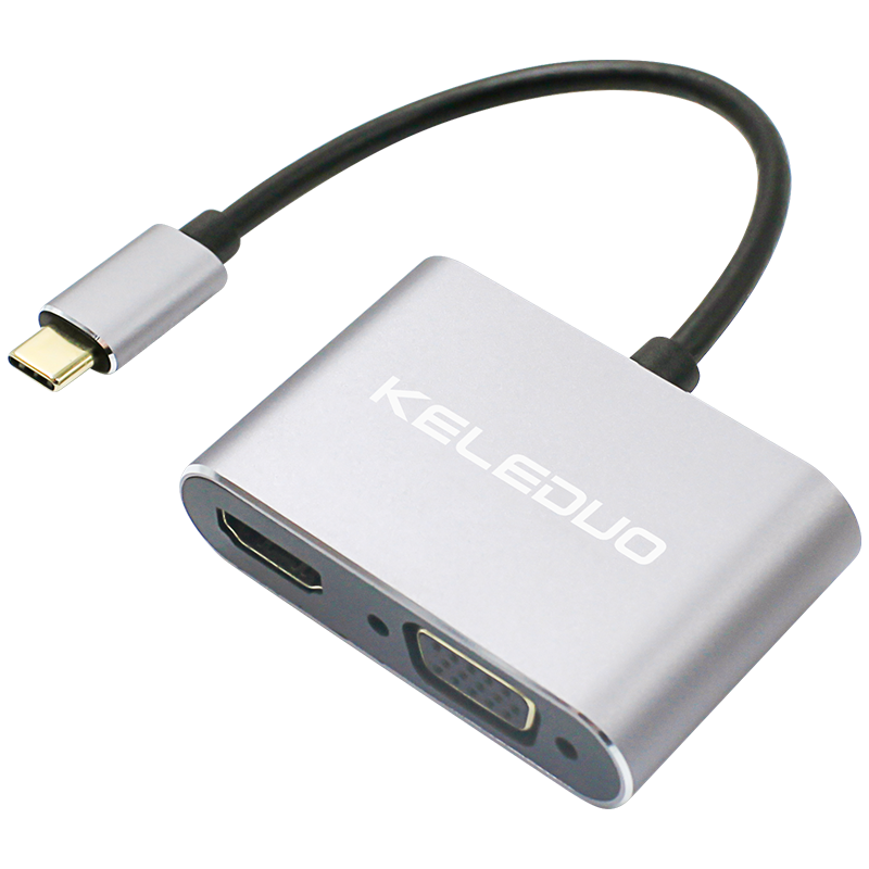 ���ֶ� type-cתhdmiƻ��macbook�ʼǱ�����ipadת��ͶӰ���ֻ����ӵ�����ʾ��ת��ͷ �ĺ�һType-CתHDMI+VGA����� typec����һת�ӿ�ת��������չ���