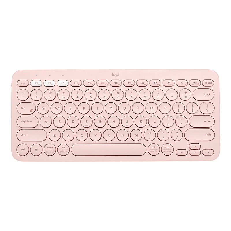 罗技（Logitech） 蓝牙键盘K380多设备切换笔记本平板IPAD电脑适用时尚静音超薄巧克力按键 K380茱萸粉
