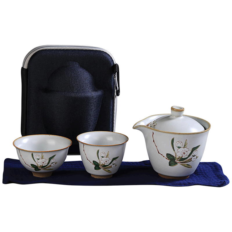旅行茶具套装汝瓷开片,方便携带的单人户外旅行茶具|祥业品牌