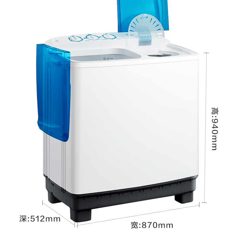 美的 Midea 洗衣机半自动 10公斤大容量 品牌电机 喷淋漂洗强劲动力 双桶双缸 MP100VS808