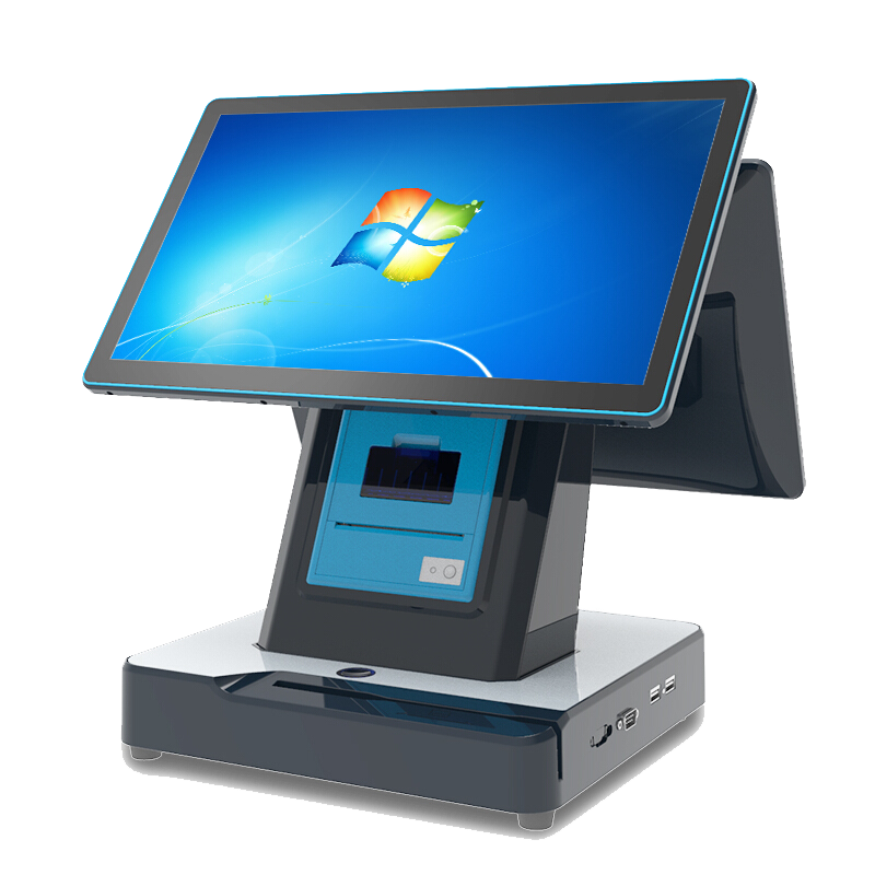 愛寶AB-9100D雙屏收銀機(jī)一體機(jī) 商城超市水果奶茶餐飲服裝茶點(diǎn)吧臺(tái)酒店前臺(tái)收款機(jī) 餐飲美食(128-4G) 官方標(biāo)配