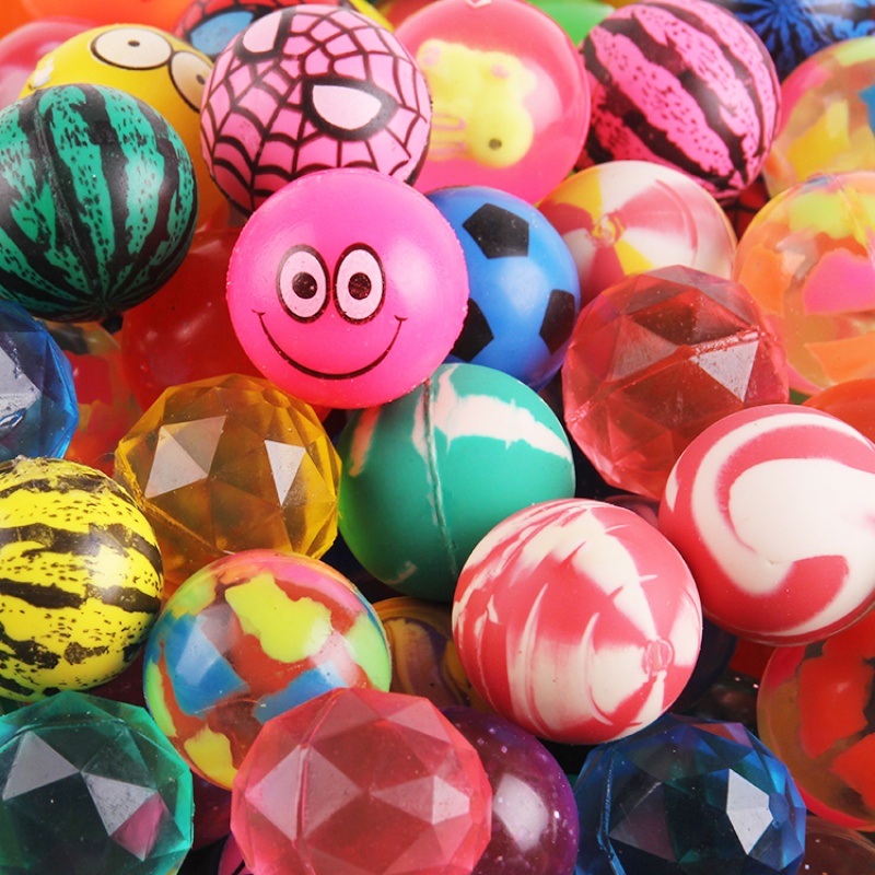 32号弹力球扭蛋机弹力球跳跳球笑脸弹球儿童玩具弹力球 32号混款弹力