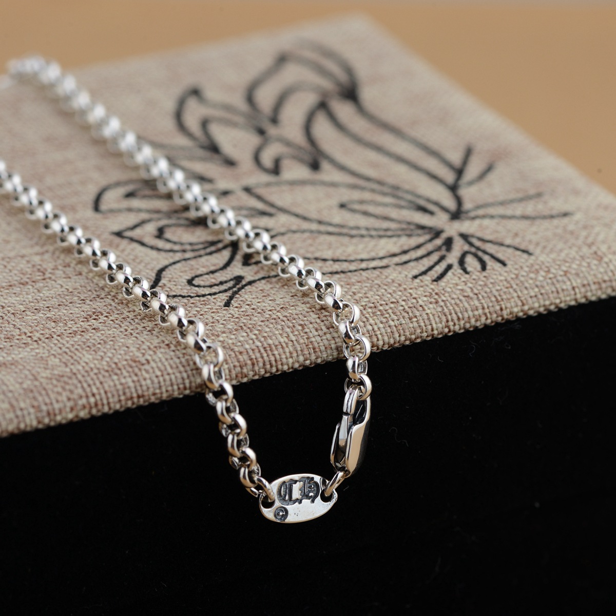 九壹银庄 925银项链 男女款长款套环毛衣链 百搭加长简洁时尚配饰