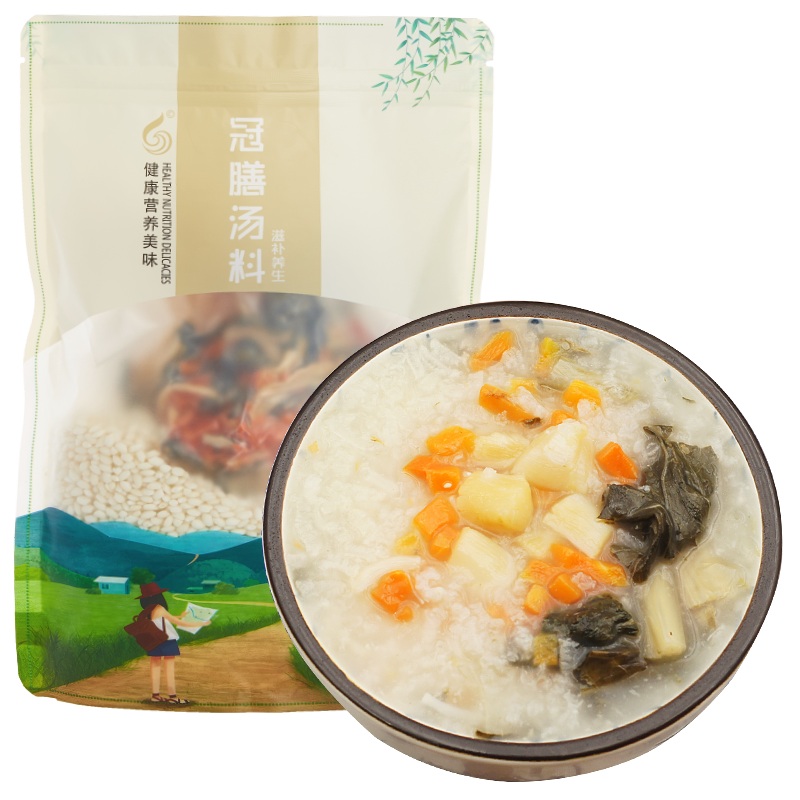 冠膳 瑶柱菜干养生粥 好肠胃 粗纤维 早餐粥原料包养生食材 0302