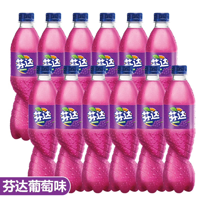 可口可乐(coca-cola) 可口可乐芬达葡萄味汽水500ml*12瓶水果味汽水