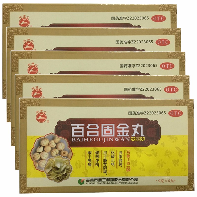 龙潭山 百合固金丸 9g*6丸 otc 养阴润肺化病止咳用于肺肾阴虚燥咳少痰咽干喉痛 5盒装