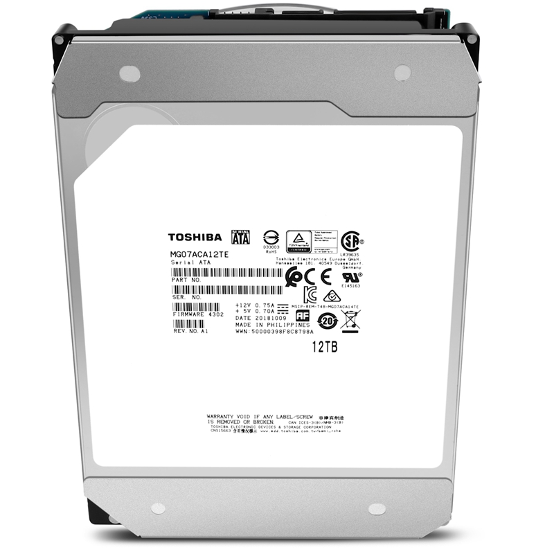 东芝(TOSHIBA) 12TB 7200转?256M SATA 企业级硬盘(MG07ACA12TE)